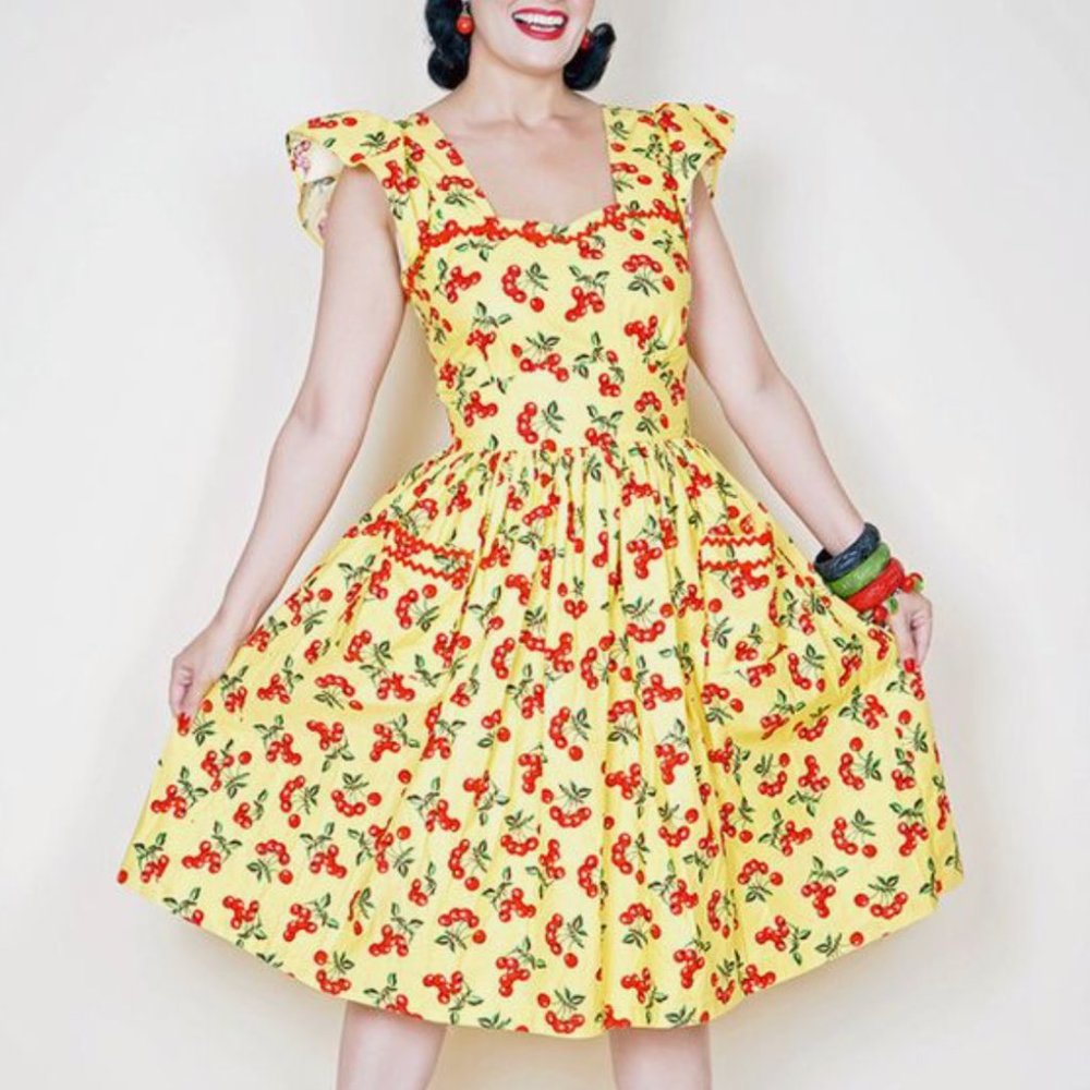 Bernie Dexter Cherries Loretta Dress NWOT